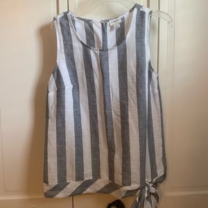 J CREW sleeveless top, tie bottom